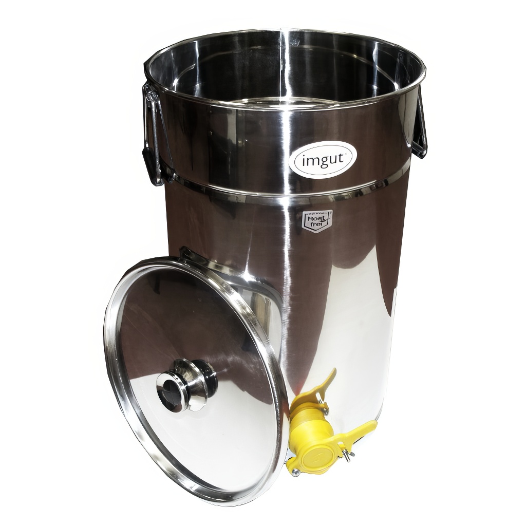 Contenitore in acciaio inox per smielatura 50 kg - con rubinetto in plastica