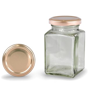 Vasetto quadrato con coperchio bronzo 260 ml (TO 58)