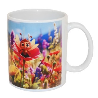 Tazza con motivo per bambini ape nel fiore