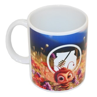 Tazza con motivo per bambini ape nel fiore