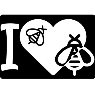 Adesivo I love bees - bianco
