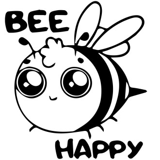 Adesivo Bee happy - nero