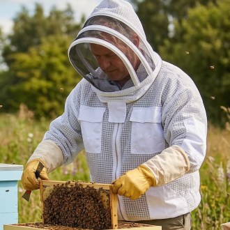 Camiciotto da apicoltore professionale con maschera taglia: S-XXL