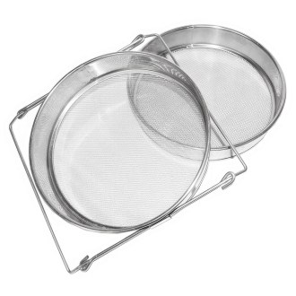 Doppio filtro (setaccio) in acciaio inox 24 cm con impugnature DE 4