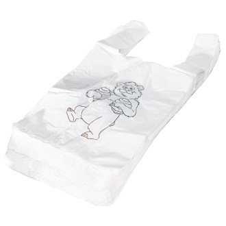 Sacchetti di plastica con manici - orsetto - 22 x 38 cm - 200 pezzi