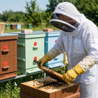 Tuta professionale da apicoltore con maschera taglia: S-XXL
