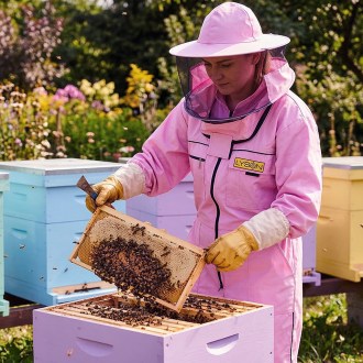 Tuta apistica con cappello - viola - Lysoň, taglia: S-XXXL