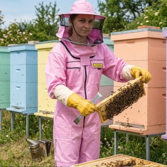 Tuta apistica con cappello - viola - Lysoň, taglia: S-XXXL