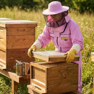 Tuta apistica con cappello - viola - Lysoň, taglia: S-XXXL