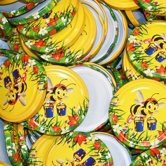 Coperchio per barattolo TO 82 - apetta dipinta - 700 pezzi - scatola intera - HO1