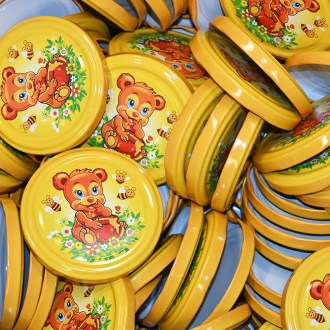 Coperchio per barattolo TO 82 - Orsetto dipinto - 700 pezzi - scatola intera - HO7