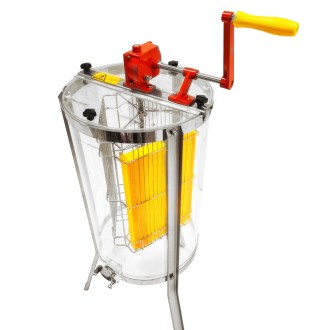 Smielatore Mellarius ProLine trasparente 3 favi manuale con manovella grande P40