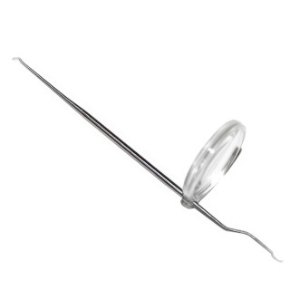 Coglilarva in acciaio inox con lente d'ingrandimento