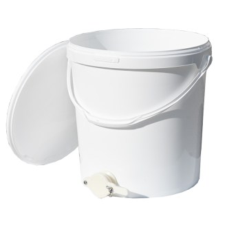 Contenitore per smielatura da 25 kg con valvola - bianco