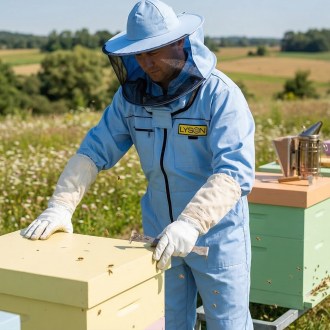 Tuta apistica con cappello - blu - Lysoň, taglia: S-XXXL