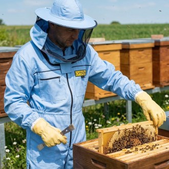 Tuta apistica con cappello - blu - Lysoň, taglia: S-XXXL